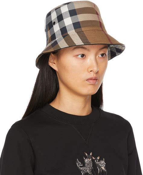 burberry check canvas bucket hat|Burberry vintage check bucket hat.